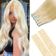 Doreen Brazilian Machine Remy Tape In Human Hair Extensions 16 to 24 Inch 20 Pcs 50g/Pack Silky Straight PU Seamless Skin Weft