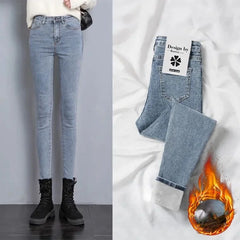 Jeans for Women mom Jeans blue gray black Woman High Elastic Jeans female washed denim skinny pencil pants streetwear women