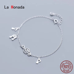 La Monada Fine Silver 925 Jewelry Bracelet Female Woman Musical Note Chain Minimalist Bracelets For Women Silver 925 Sterling