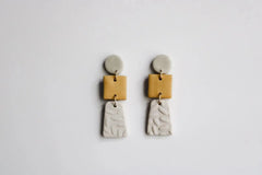 Flower Pattern Multi Mixed Dark Colors Arch Pendant Dangle Marble Gentle Dots Polymer Clay Earrings Sets Party Casual Wear