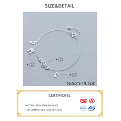 La Monada Fine Silver 925 Jewelry Bracelet Female Woman Musical Note Chain Minimalist Bracelets For Women Silver 925 Sterling
