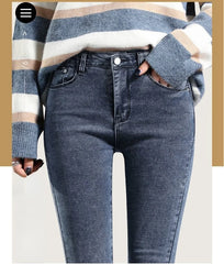 Jeans for Women mom Jeans blue gray black Woman High Elastic Jeans female washed denim skinny pencil pants streetwear women