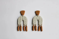 Flower Pattern Multi Mixed Dark Colors Arch Pendant Dangle Marble Gentle Dots Polymer Clay Earrings Sets Party Casual Wear