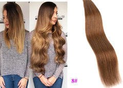 Doreen Brazilian Machine Remy Tape In Human Hair Extensions 16 to 24 Inch 20 Pcs 50g/Pack Silky Straight PU Seamless Skin Weft