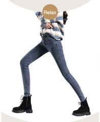 Jeans for Women mom Jeans blue gray black Woman High Elastic Jeans female washed denim skinny pencil pants streetwear women