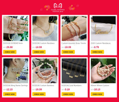 Popular jewelry Custom Necklaces Personalized Name Necklaces Jewelry with Box Chain Letter Choker Necklaces with Name for Women