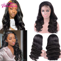 Princess Hair 13x6 Body Wave Lace Front Wigs Pre Plucked HD Transparent Frontal Wigs Human Hair Lace Front Wigs for Women