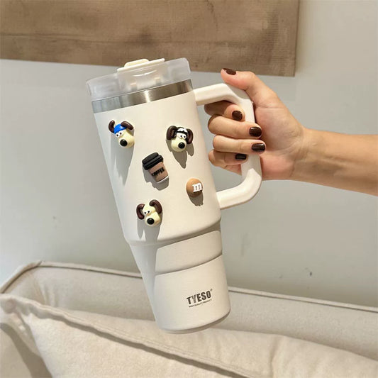 Taishuo Giant Vacuum Cup Cup with Straw Large Capacity Office Cup 2025 New Arrival Vacuum Cup Large Ice Cup