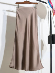 Acetic Satin Fishtail Skirt