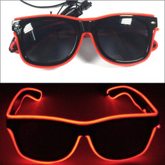 1Pcs Light Up LED Glasses with Dark Lens Neon EL Wire Glow Glasses Glow in The Dark Glow Favors Supplies for Kids Adults