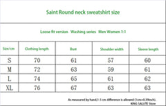 Winter Series SAINT Round Neck Oversized Men Sweater ARIES Print Beige Vintage Pullover Streetwear