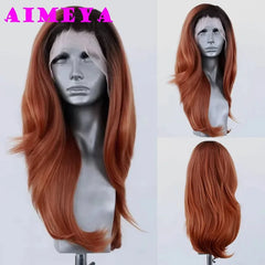 AIMEYA Silver Grey Lace Wig Heat Resistant Synthetic Lace Front Wig Long Natural Wave Mix Blonde Lace Wigs Daily Use Cosplay