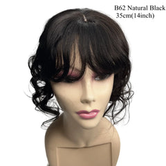 Body Wavy Brazilian Human Hair Toppers 25cm Clip In Hairpieces Extensions Increase Hair Volume for Women Mild Light Brown Remy