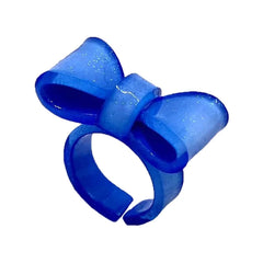 Resin Rings Dumpy Acrylic Rings Bowknot Rings Aesthetic Trendy Colorful Open Rings Statement Jewelry Bow Rings for Women