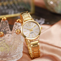 2pcs Set- Watch & Gold Bracelet