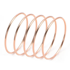 5pcs/set Stainless Steel Bracelet Bangles For Women 18K Gold Plated Waterproof No Tarnish Women's Minimalist Bracelets Bangle