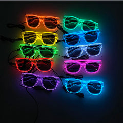 1Pcs Light Up LED Glasses with Dark Lens Neon EL Wire Glow Glasses Glow in The Dark Glow Favors Supplies for Kids Adults