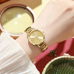 2pcs Set- Watch & Gold Bracelet
