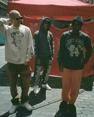 Winter Series SAINT Round Neck Oversized Men Sweater ARIES Print Beige Vintage Pullover Streetwear