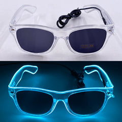 1Pcs Light Up LED Glasses with Dark Lens Neon EL Wire Glow Glasses Glow in The Dark Glow Favors Supplies for Kids Adults
