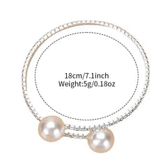Women's Watch & Pearl  Bracelet Set