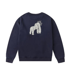 Winter Series SAINT Round Neck Oversized Men Sweater ARIES Print Beige Vintage Pullover Streetwear