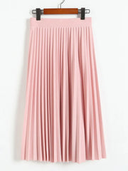 Solid Color Half Length Elastic Skirt