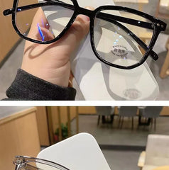 Anti-blue Light Glasses for Women with Regular Eyeglass Frame Finished Retro Flat Light Frame