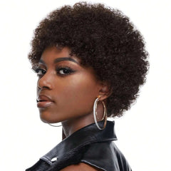 Afro Kinky Curly Pixie Cut Bangs Wig