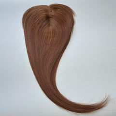 Human Hair Topper For Women Toppers With Bangs Clips In Hairpieces 100% Human Hair Wigs Natural Straight Hair Blonde Silk Base