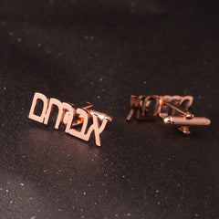 Hebrew Cufflinks Personalized Name Initial Monogram Cufflinks Custom Any Language Cufflinks Men Wedding Gift Jewelry