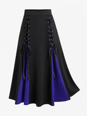 Plus Size Gothic Lace Up Skirt