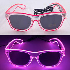 1Pcs Light Up LED Glasses with Dark Lens Neon EL Wire Glow Glasses Glow in The Dark Glow Favors Supplies for Kids Adults