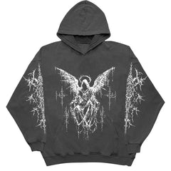 High Street Y2K Goth Zipper Hoodie Graphic Print Zip Up hip hop Hooded Sweatshirt Harajukus Streetwear Vintage Pullover hoodies