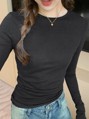 Women's Long Sleeve O Neck Tshirts