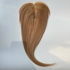 Human Hair Topper For Women Toppers With Bangs Clips In Hairpieces 100% Human Hair Wigs Natural Straight Hair Blonde Silk Base