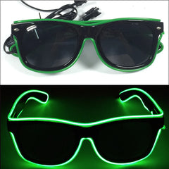 1Pcs Light Up LED Glasses with Dark Lens Neon EL Wire Glow Glasses Glow in The Dark Glow Favors Supplies for Kids Adults