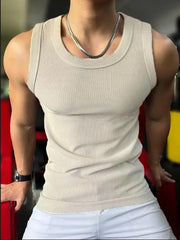 New Men's Casual Tank Top Summer Fitness Training Elastic Base Layer 2024 Sleeveless Sports Vest bodybuilding gym t shirt men