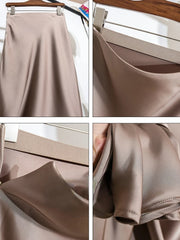 Acetic Satin Fishtail Skirt