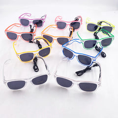 1Pcs Light Up LED Glasses with Dark Lens Neon EL Wire Glow Glasses Glow in The Dark Glow Favors Supplies for Kids Adults