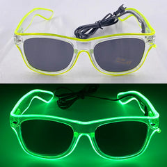 1Pcs Light Up LED Glasses with Dark Lens Neon EL Wire Glow Glasses Glow in The Dark Glow Favors Supplies for Kids Adults