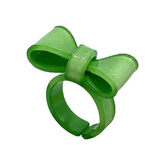 Resin Rings Dumpy Acrylic Rings Bowknot Rings Aesthetic Trendy Colorful Open Rings Statement Jewelry Bow Rings for Women