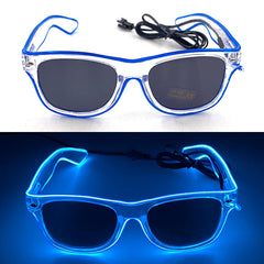1Pcs Light Up LED Glasses with Dark Lens Neon EL Wire Glow Glasses Glow in The Dark Glow Favors Supplies for Kids Adults