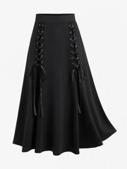 Plus Size Gothic Lace Up Skirt
