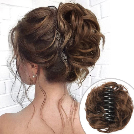 Messy Hair Bun Hair Scrunchies Extension Curly Wavy Messy Synthetic Chignon Fake Updo Hairpieces For Women Girls