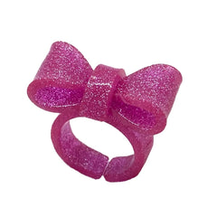 Resin Rings Dumpy Acrylic Rings Bowknot Rings Aesthetic Trendy Colorful Open Rings Statement Jewelry Bow Rings for Women