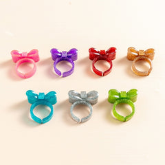 Resin Rings Dumpy Acrylic Rings Bowknot Rings Aesthetic Trendy Colorful Open Rings Statement Jewelry Bow Rings for Women