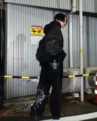 Hip Hop Y2K Jeans Mens Retro Skull Embroidery Washed Women's Denim Pants New Straight Casual Loose Wide Leg Trouser Streetwear