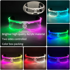 Colorful LED Luminous Glasses Light Up Goggles Glow In Dark Flashing Glasses Men Women Bar Performence Props Eyewear Supplies
