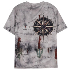 Men's Vintage Compass Print T-Shirt